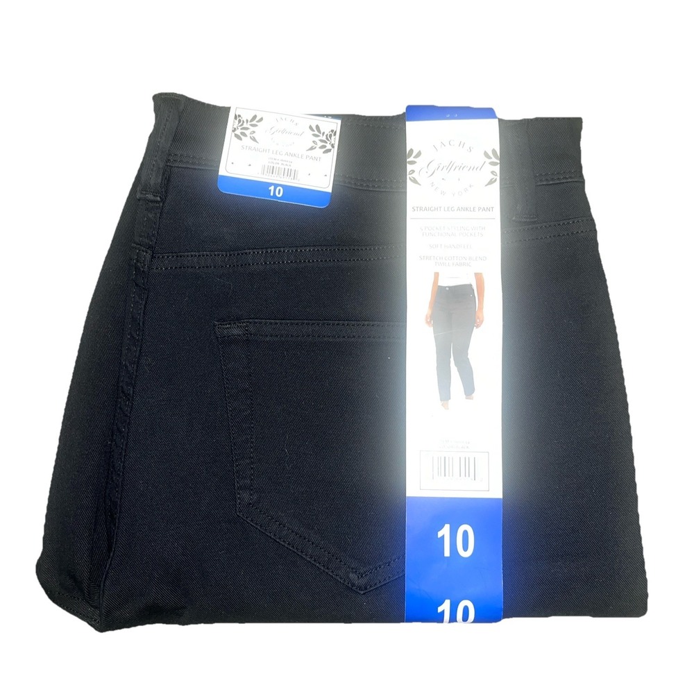 NWT Women's JACHS Girlfriend Black Straight Leg Ankle Pant 12